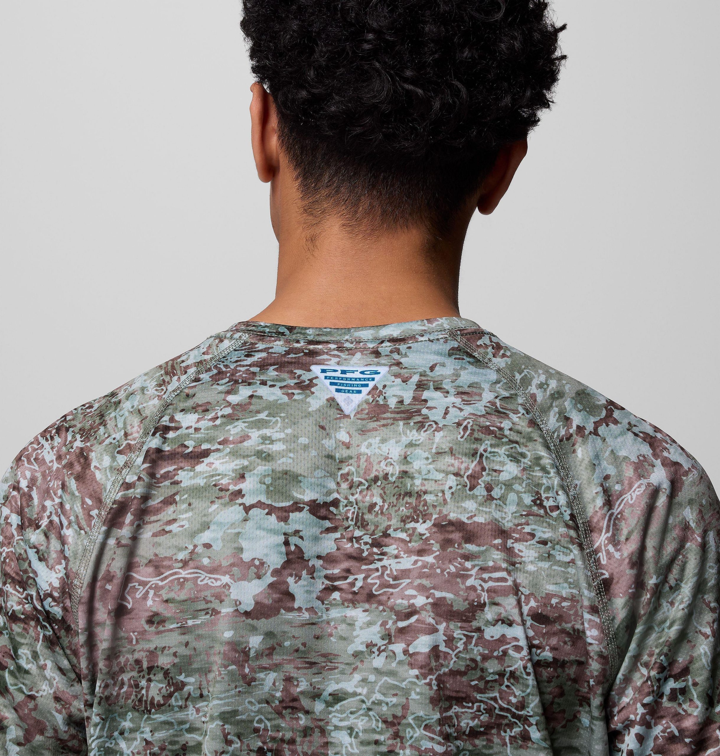 heren pfg super solar stream border hex shirt met lange mouwen
