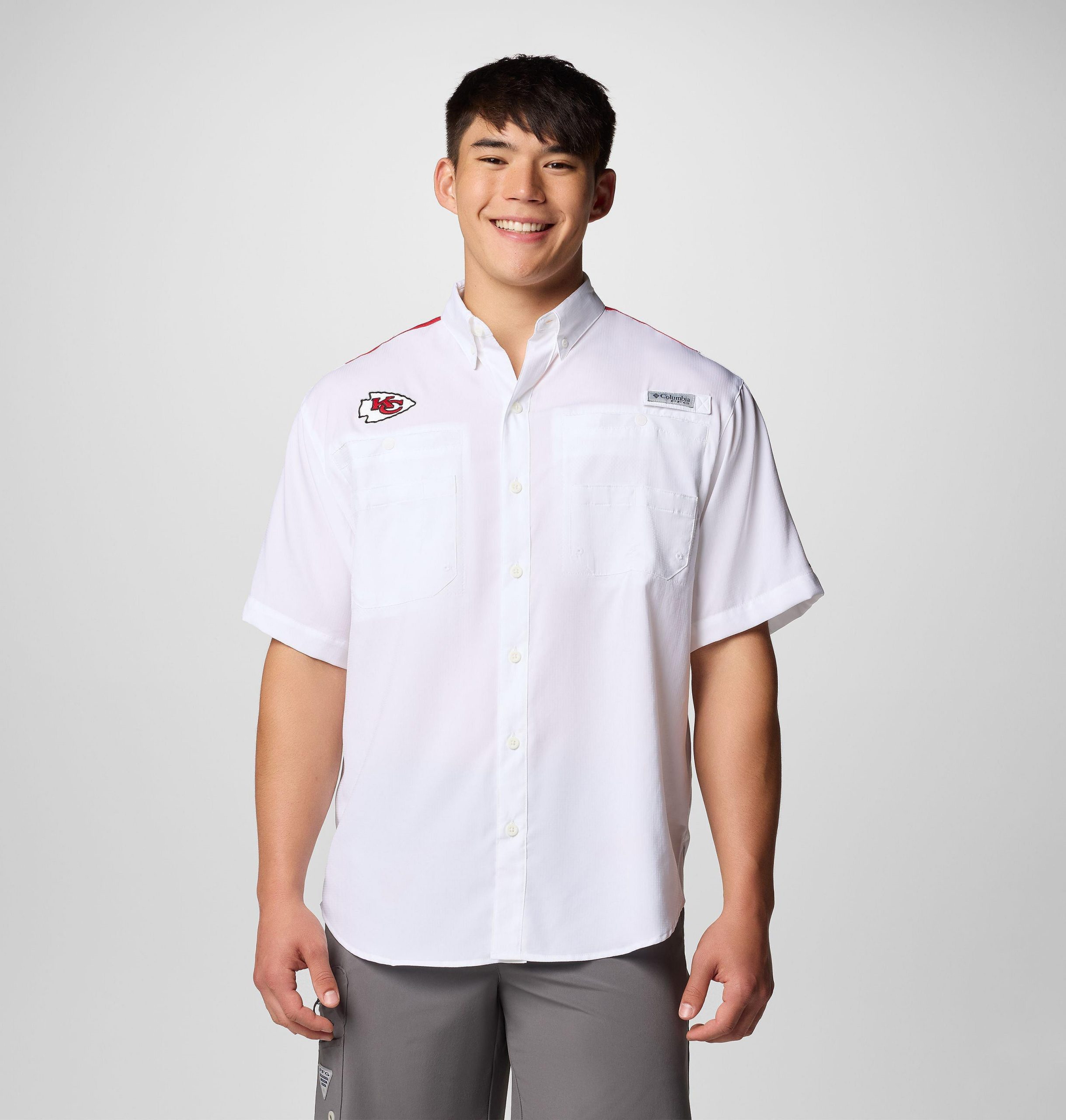 heren pfg tamiami colorblocked shirt met korte mouwen - kansas city chiefs