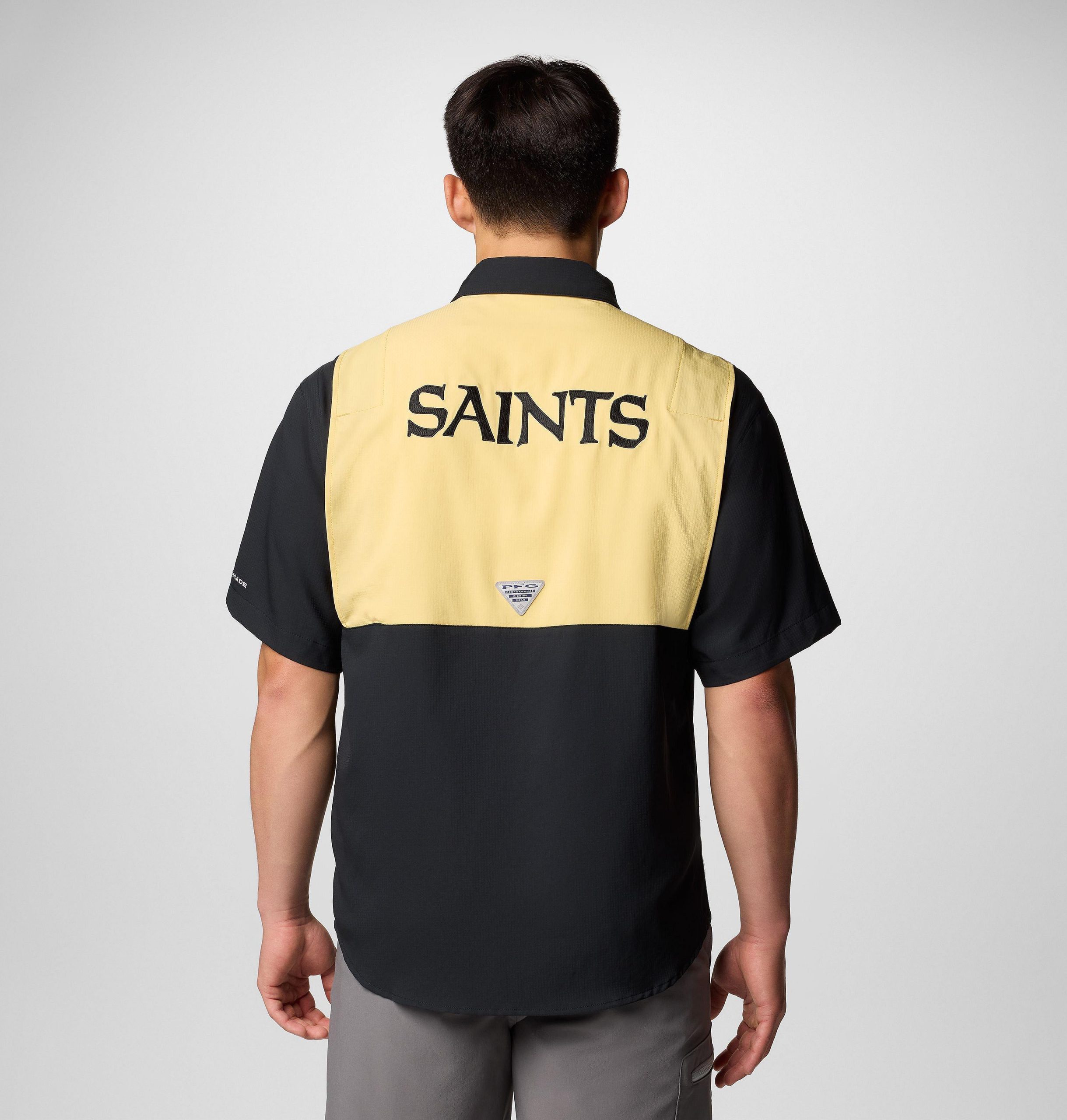 heren pfg tamiami colorblocked shirt met korte mouwen - new orleans saints