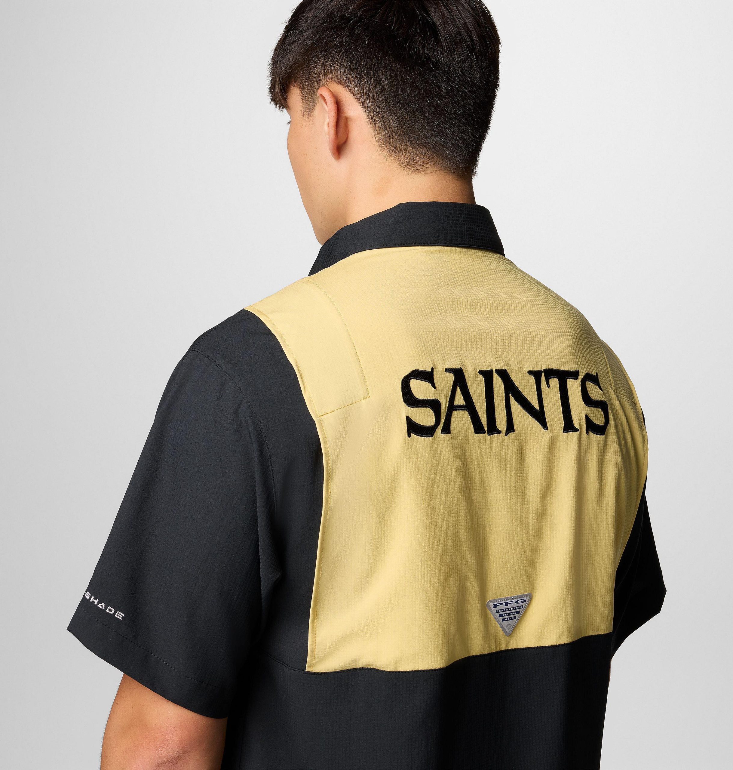 heren pfg tamiami colorblocked shirt met korte mouwen - new orleans saints