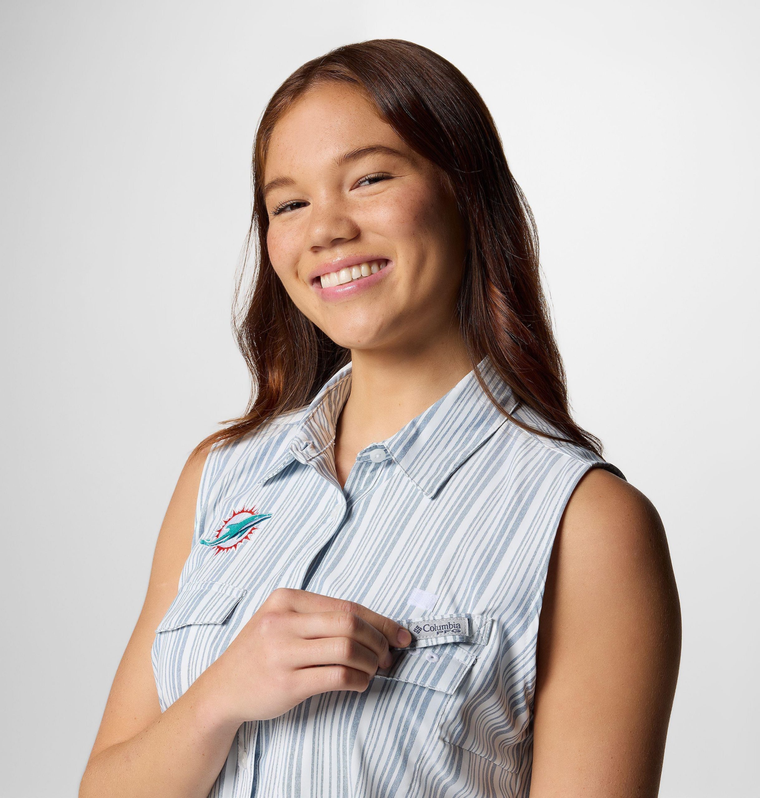 damesjurk pfg sun drifter woven dress ii - miami dolphins