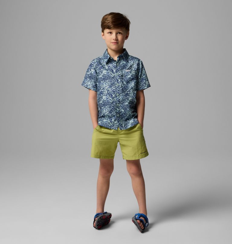 boys pfg super slack tide short sleeve camp shirt
