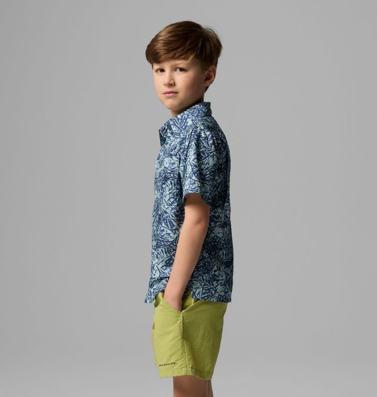 boys pfg super slack tide short sleeve camp shirt