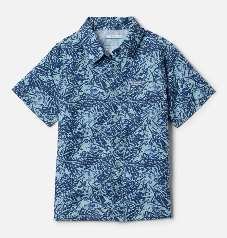 boys pfg super slack tide short sleeve camp shirt