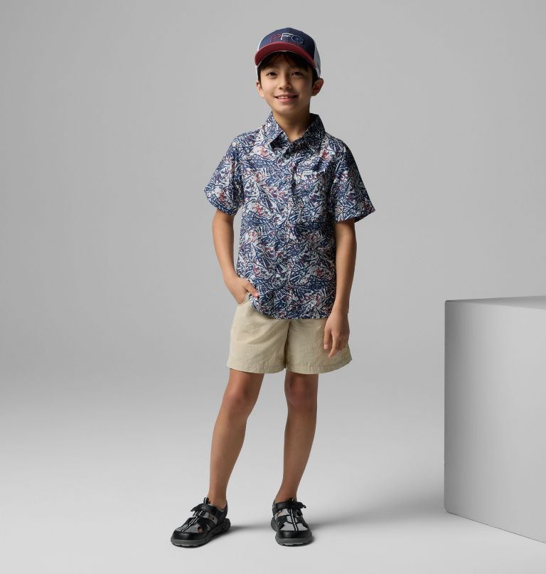 boys pfg super slack tide short sleeve camp shirt