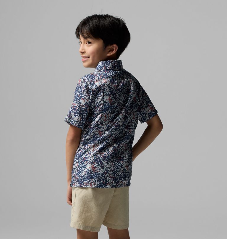 boys pfg super slack tide short sleeve camp shirt