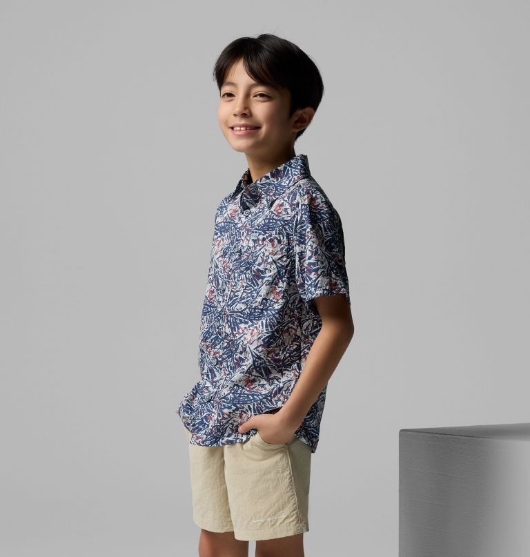 boys pfg super slack tide short sleeve camp shirt