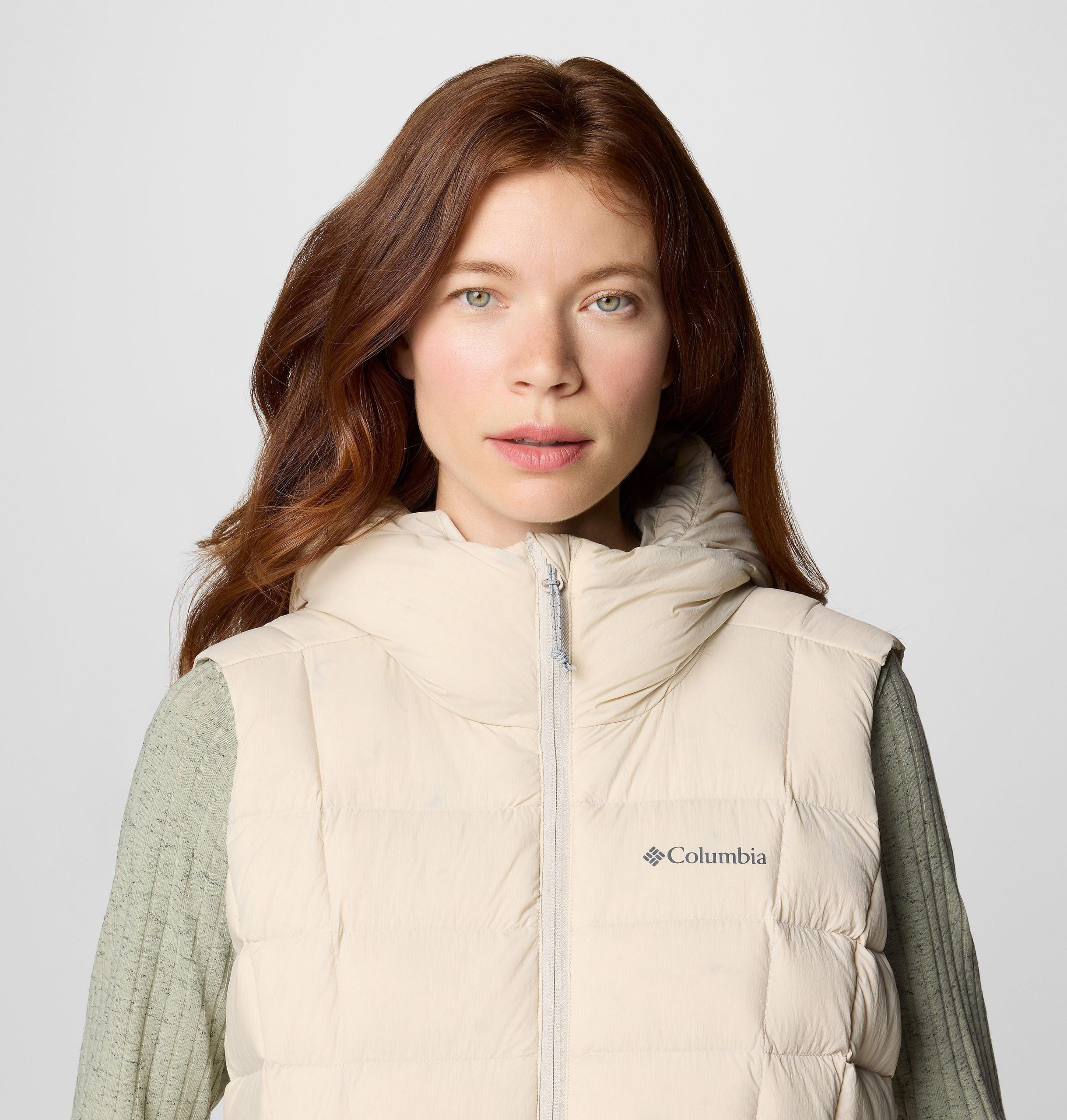 dames ardenwood mid donsvest met capuchon
