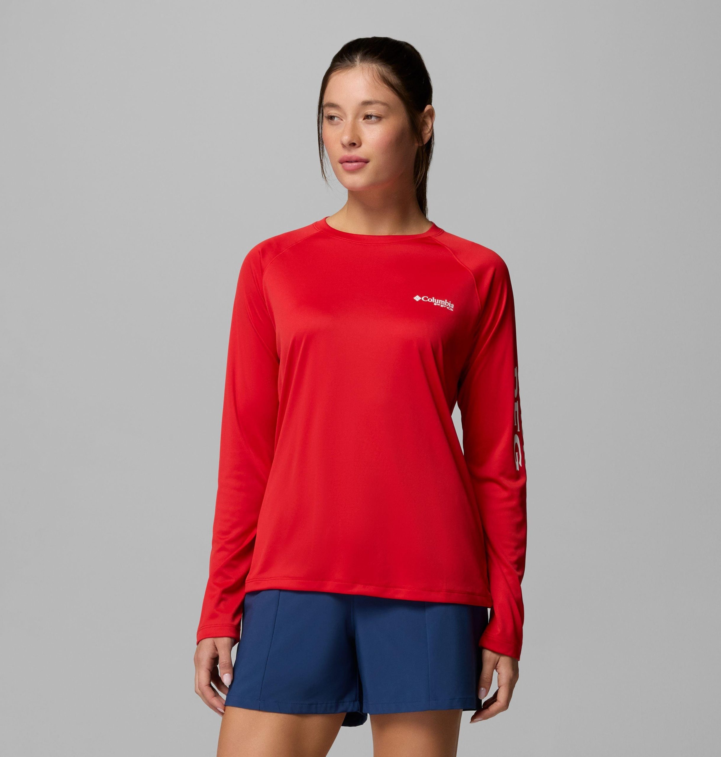 dames pfg tidal sands t-shirt met lange mouwen
