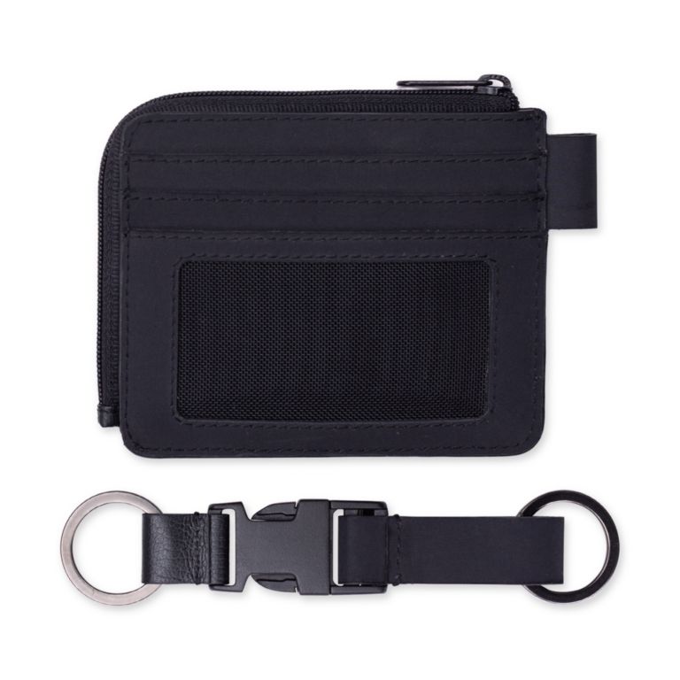 half-zip wallet with keychain