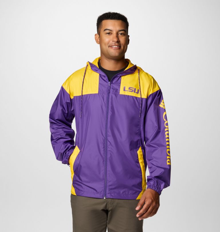 men collegiate flash challenger ii windbreaker - lsu