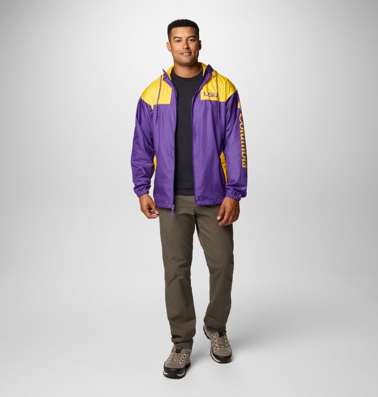 men collegiate flash challenger ii windbreaker - lsu