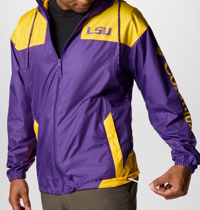 men collegiate flash challenger ii windbreaker - lsu