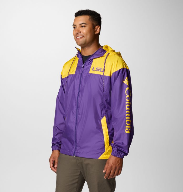 men collegiate flash challenger ii windbreaker - lsu
